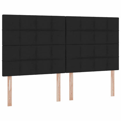 Letto con contenitore LED e materasso Nero 200 x 200 cm Tessuto