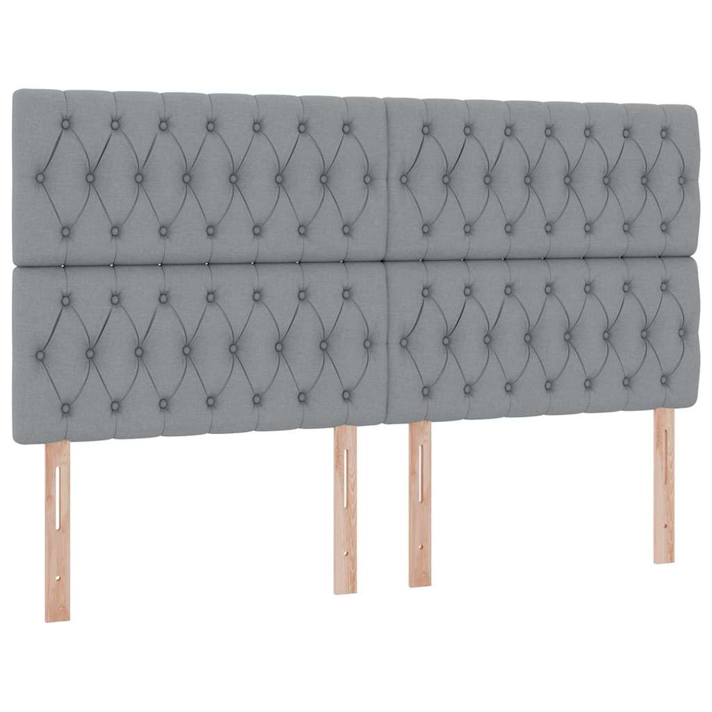 Letto con contenitore LED e materasso Grigio Chiaro