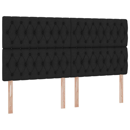 Letto con contenitore LED e materasso Nero 180 x 200 cm Tessuto