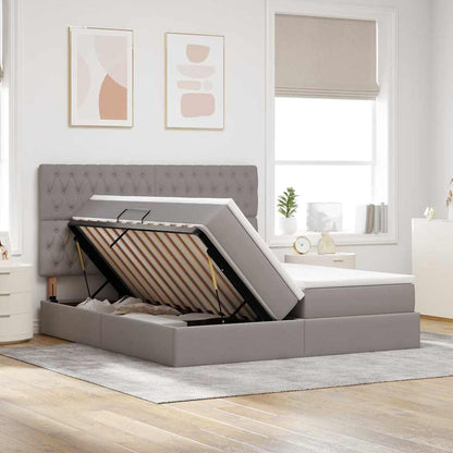 Letto con contenitore LED e materasso Tortora 180 x 200 cm