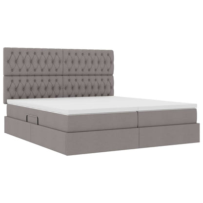 Letto con contenitore LED e materasso Tortora 180 x 200 cm
