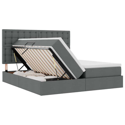 Letto con contenitore LED e materasso Grigio Scuro 180 x 200 cm