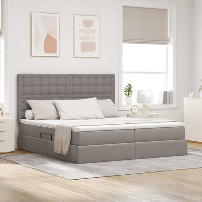 Letto con contenitore LED e materasso Tortora 180 x 200 cm