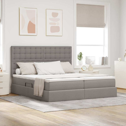 Letto con contenitore LED e materasso Tortora 180 x 200 cm