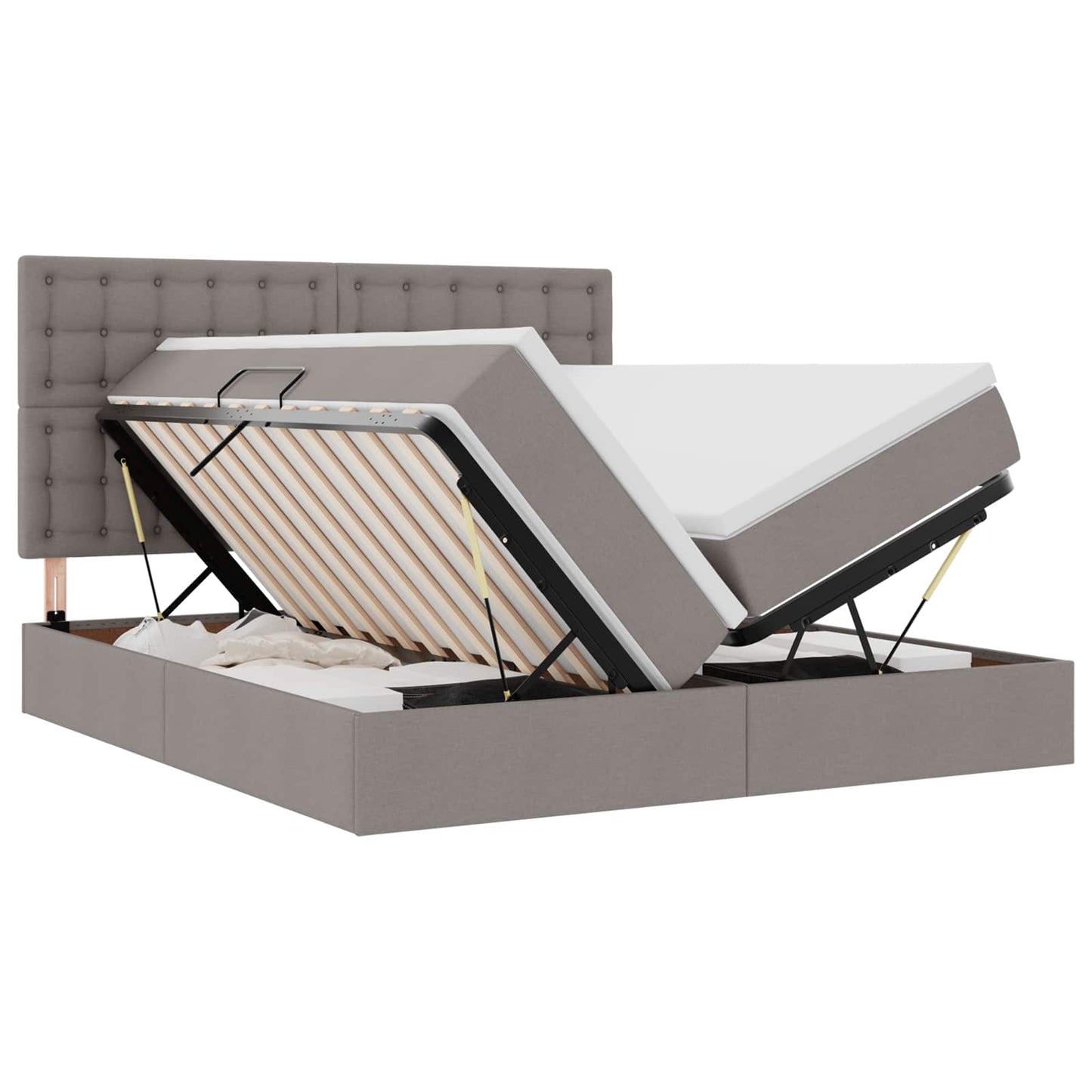 Letto con contenitore LED e materasso Tortora 180 x 200 cm