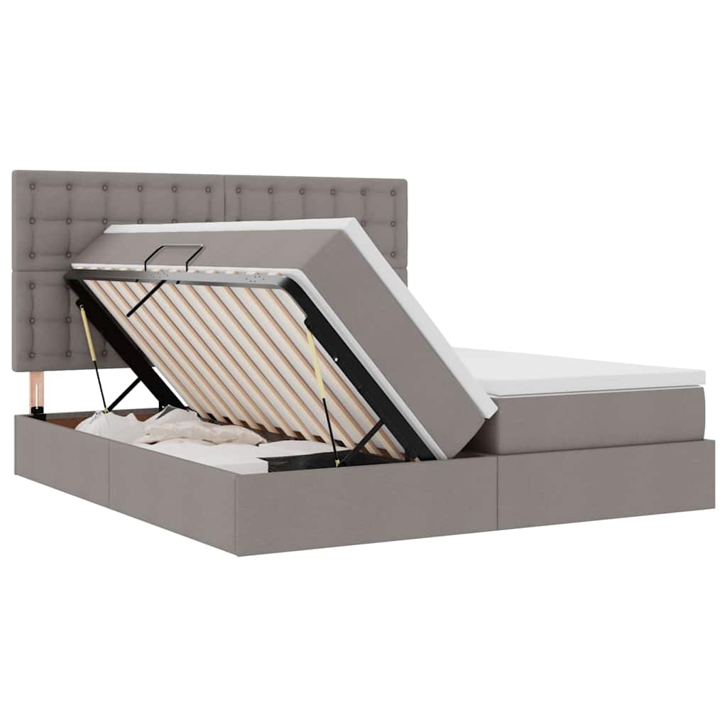Letto con contenitore LED e materasso Tortora 200 x 200 cm