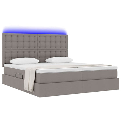 Letto con contenitore LED e materasso Tortora 200 x 200 cm