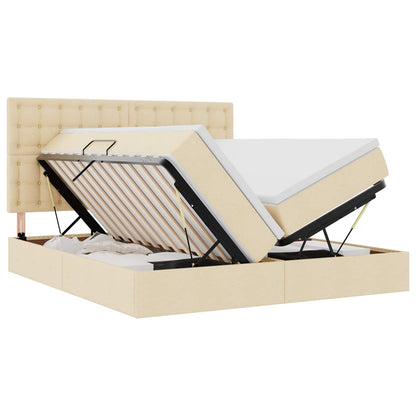 Letto con contenitore LED e materasso Crema 200 x 200 cm