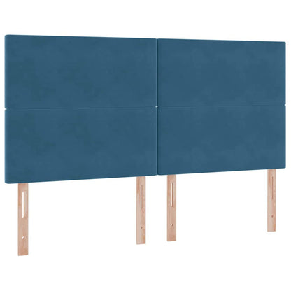 Letto con contenitore LED e materasso Blu Scuro 180 x 200 cm