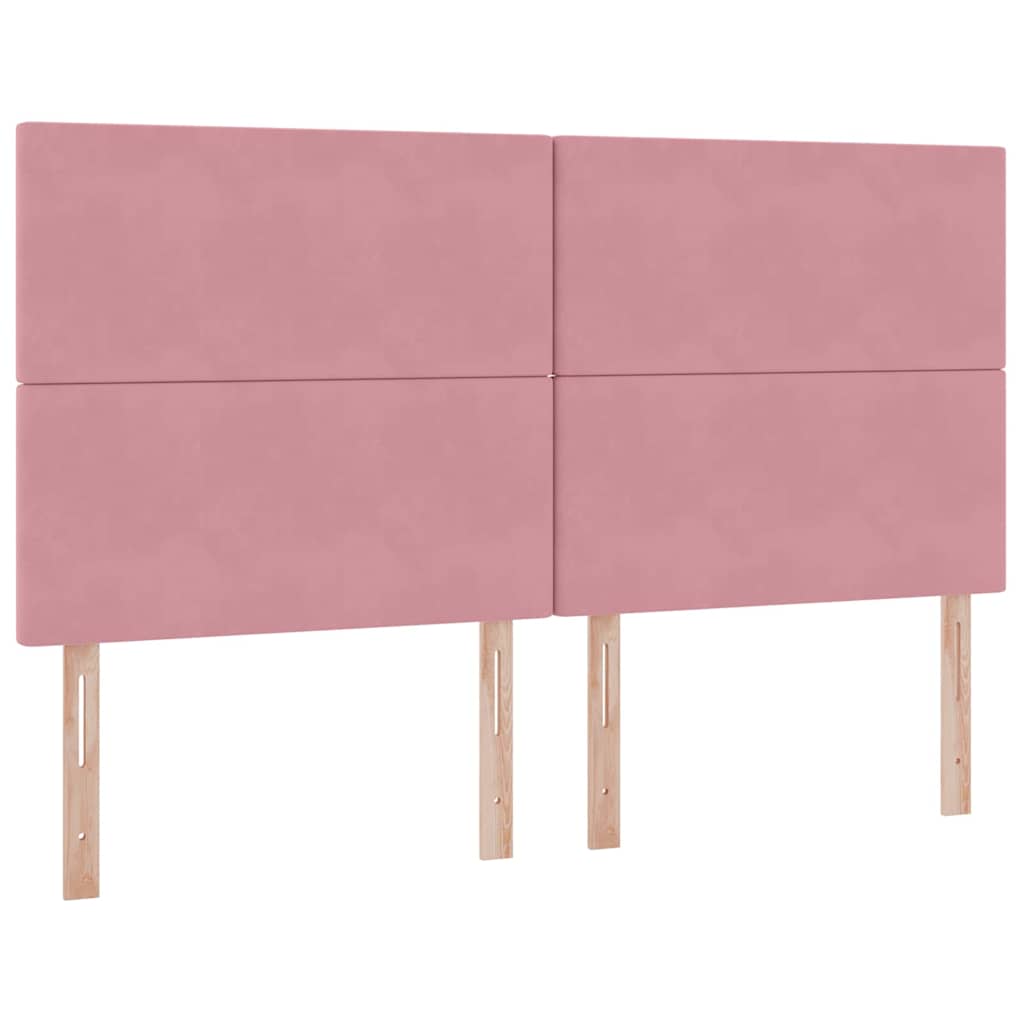Letto con contenitore LED e materasso Rosa 180 x 200 cm Velluto