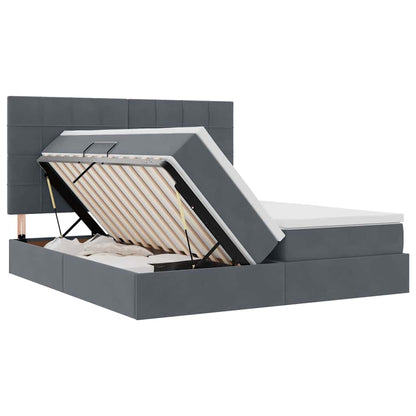 Letto con contenitore LED e materasso Grigio Scuro 180 x 200 cm