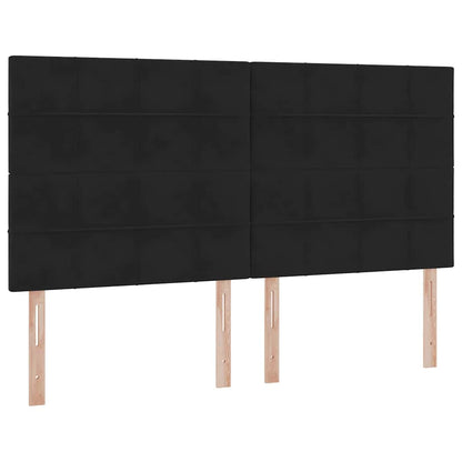 Letto con contenitore LED e materasso Nero 200 x 200 cm Velluto