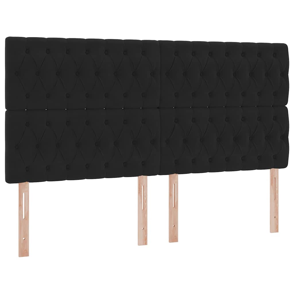 Letto con contenitore LED e materasso Nero 200 x 200 cm Velluto