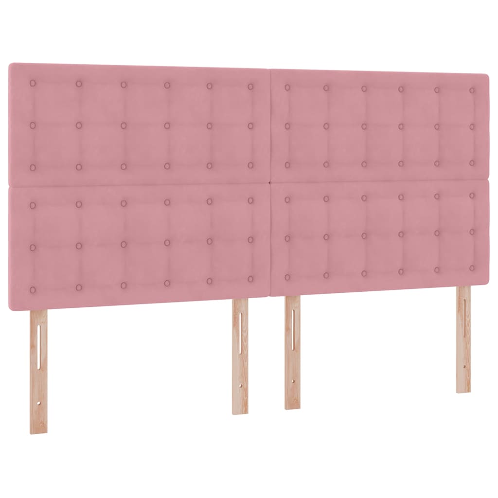 Letto con contenitore LED e materasso Rosa 180 x 200 cm Velluto