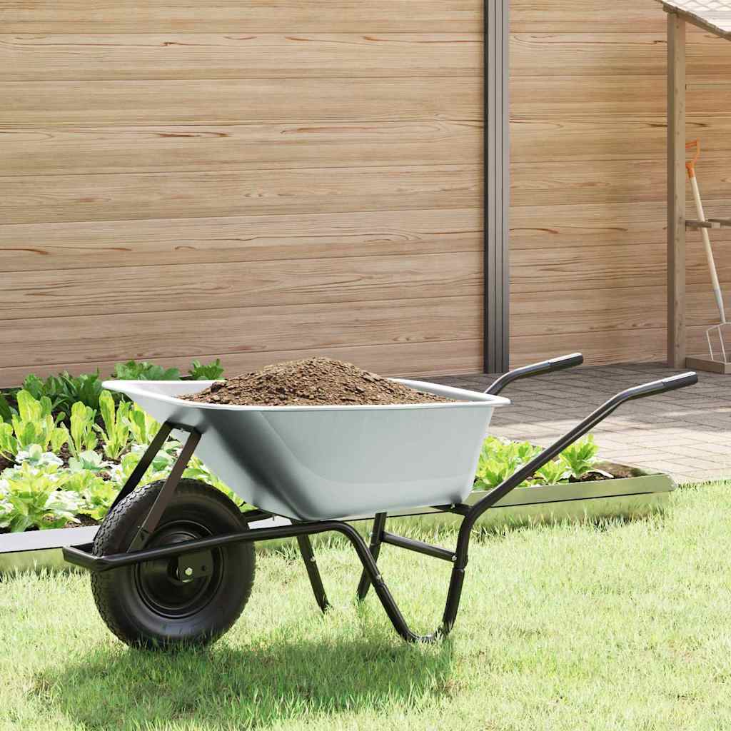 Carriole Argento e Nero 141 x 60 x 57 cm Acciaio | homemem39