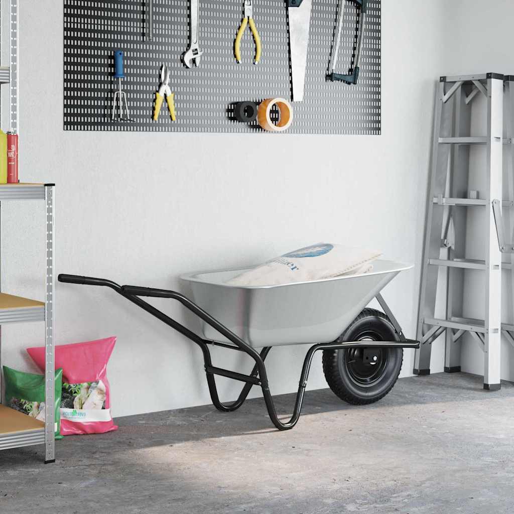 Carriole Argento e Nero 141 x 60 x 57 cm Acciaio | homemem39