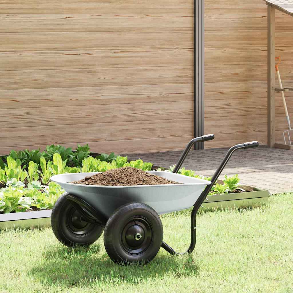 Carriole Argento e Nero 124 x 73 x 65 cm Acciaio | homemem39