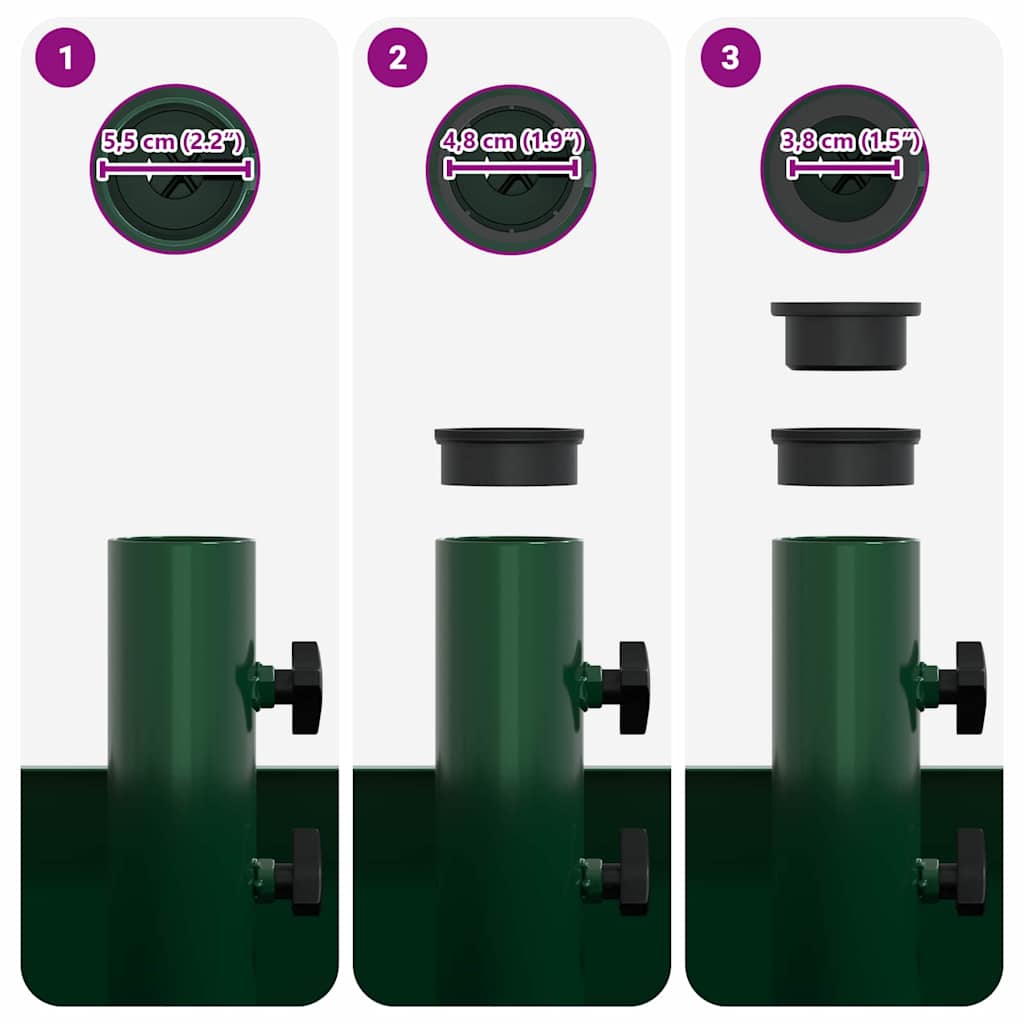 Base per Parasol con Vaso Verde 45 x 45 x 45 cm Acciaio - homemem39