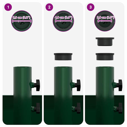 Base per Parasol con Vaso Verde 45 x 45 x 45 cm Acciaio - homemem39