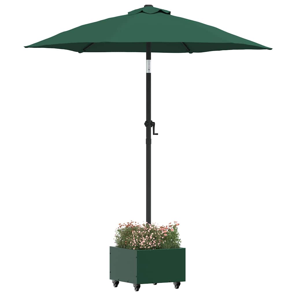 Base per Parasol con Vaso Verde 45 x 45 x 45 cm Acciaio - homemem39
