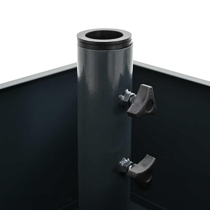 Base per Parasol con Vaso Antracite 45 x 45 x 45 cm Acciaio - homemem39