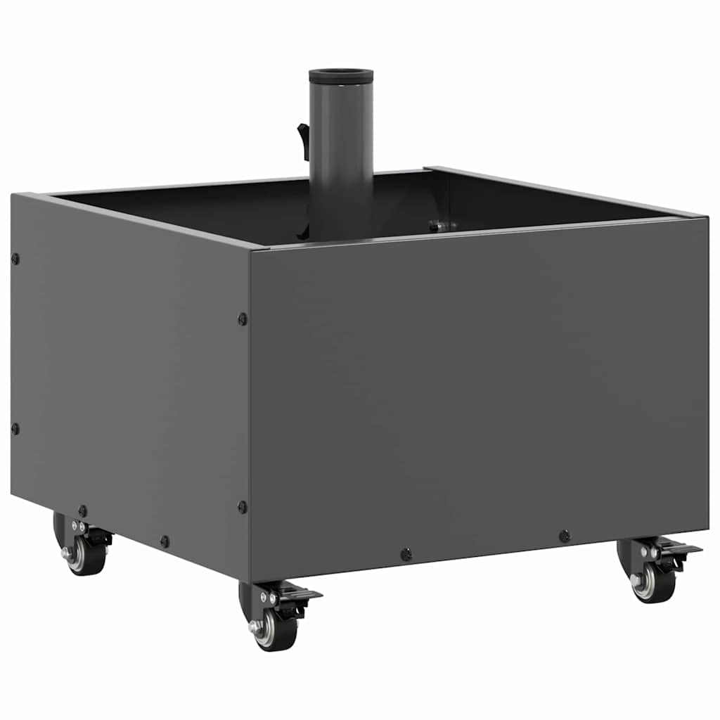 Base per Parasol con Vaso Antracite 45 x 45 x 45 cm Acciaio - homemem39