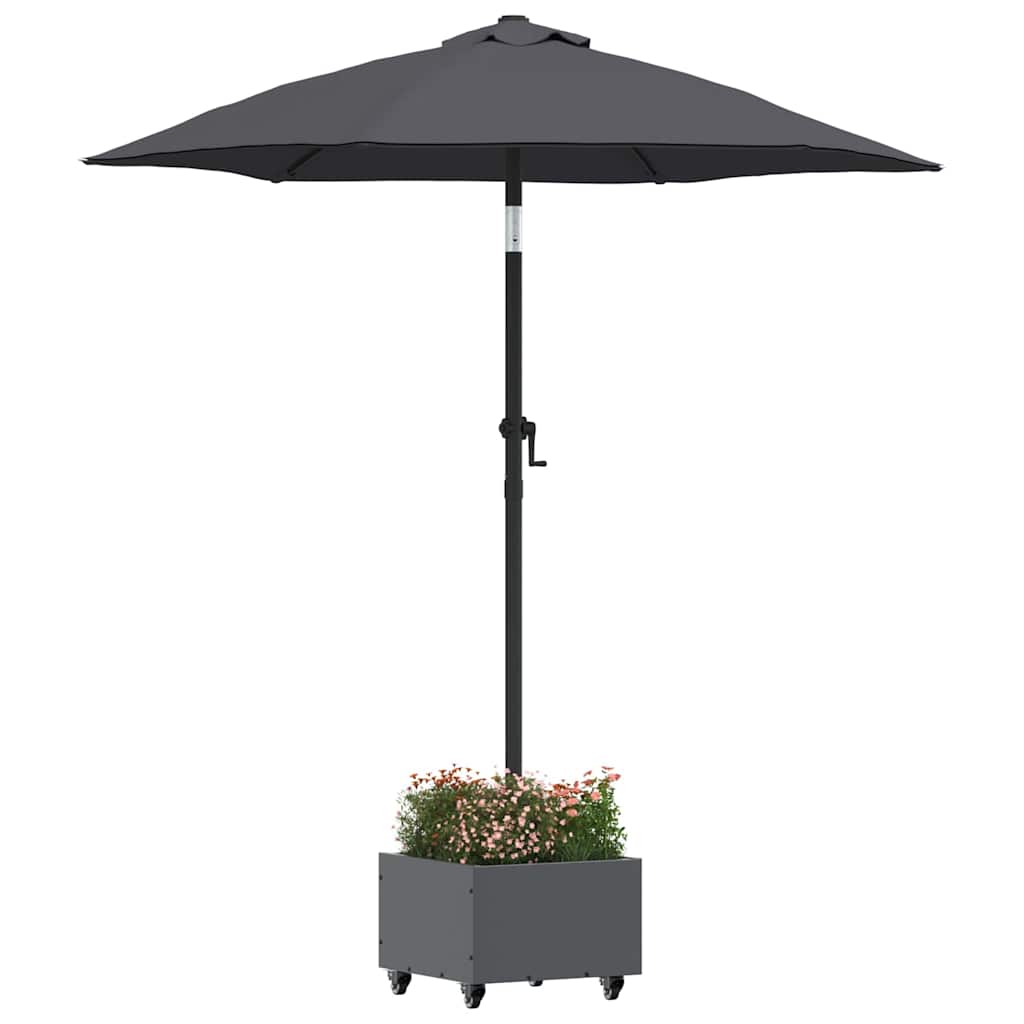 Base per Parasol con Vaso Antracite 45 x 45 x 45 cm Acciaio - homemem39