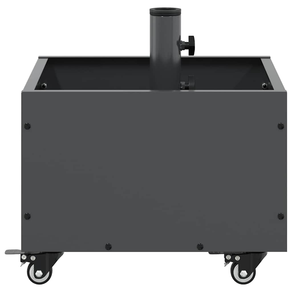 Base per Parasol con Vaso Antracite 45 x 45 x 45 cm Acciaio - homemem39