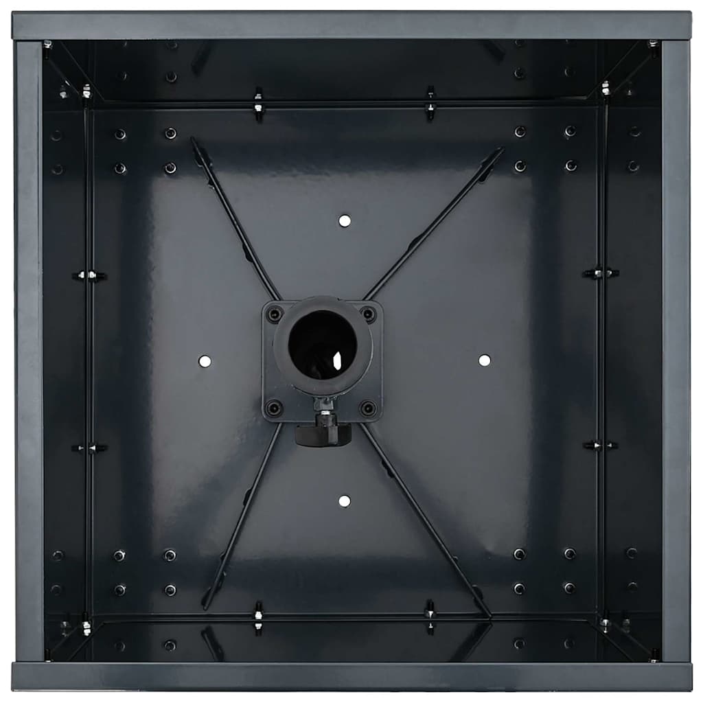 Base per Parasol con Vaso Antracite 45 x 45 x 45 cm Acciaio - homemem39