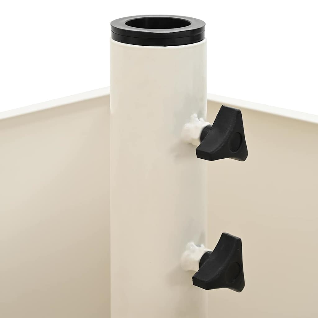 Base per Parasol con Vaso Bianco 45 x 45 x 45 cm Acciaio - homemem39