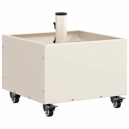 Base per Parasol con Vaso Bianco 45 x 45 x 45 cm Acciaio - homemem39