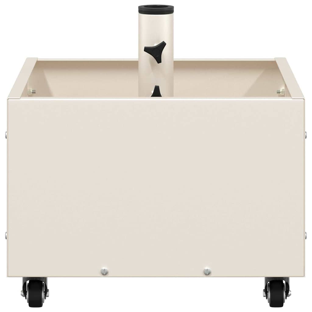 Base per Parasol con Vaso Bianco 45 x 45 x 45 cm Acciaio - homemem39