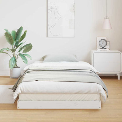 Struttura letto a terra Bianco 90 x 210 cm Pino massello | homemem39