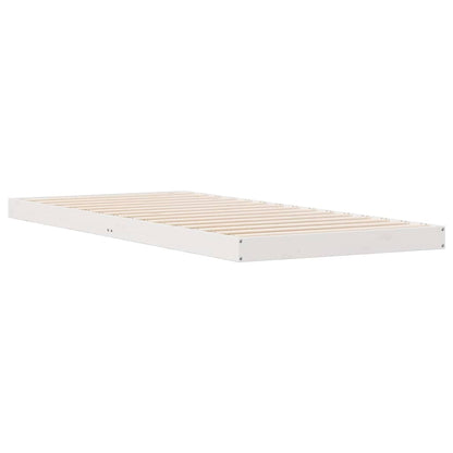 Struttura letto a terra Bianco 90 x 210 cm Pino massello | homemem39