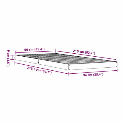 Struttura letto a terra Bianco 90 x 210 cm Pino massello | homemem39
