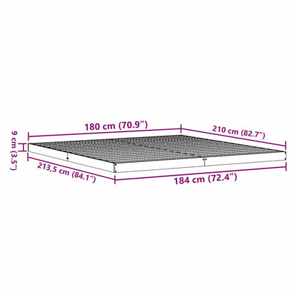 Struttura letto a terra Naturale 213,5 x 184 x 9 cm | homemem39