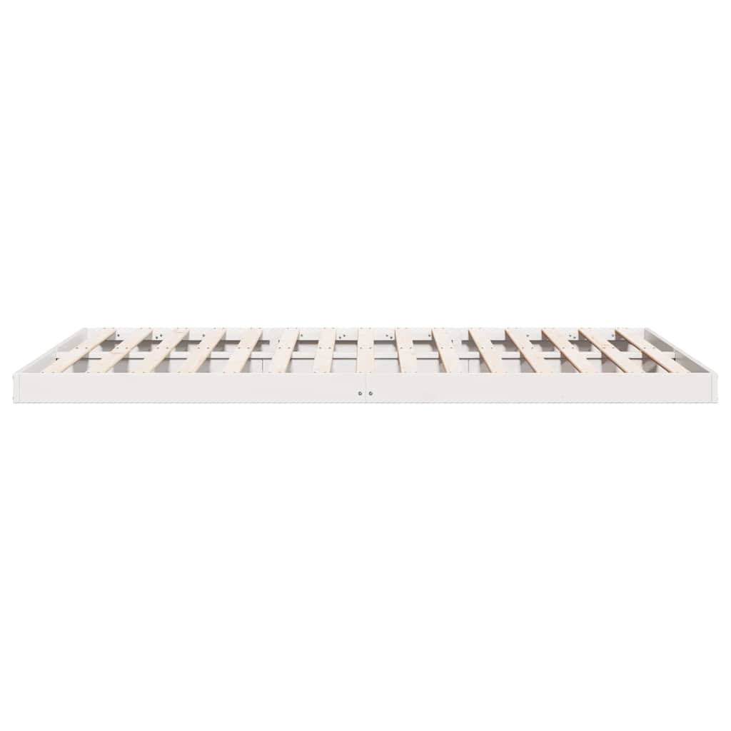 Struttura letto a terra Bianco 213,5 x 184 x 9 cm Pino massello