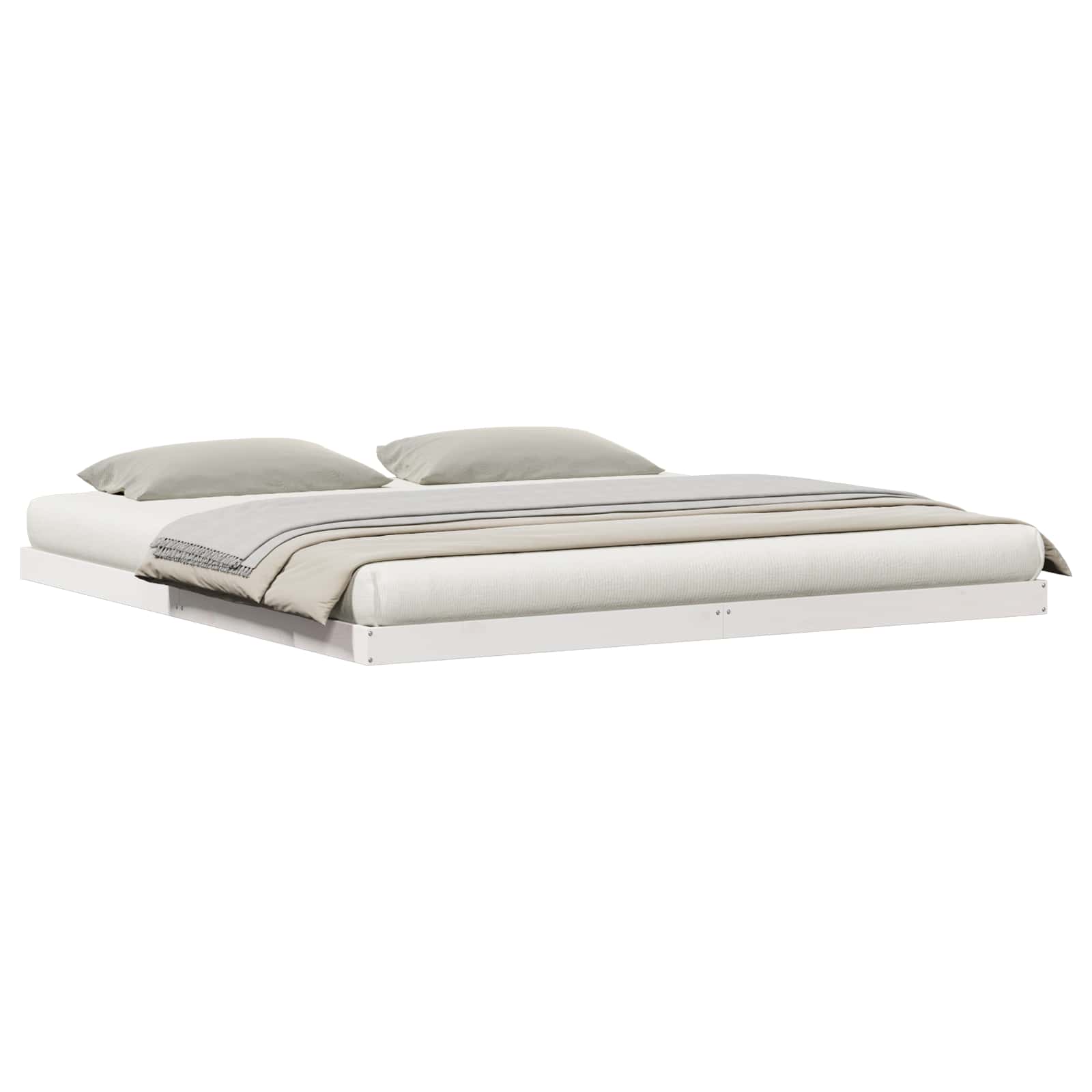 Struttura letto a terra Bianco 213,5 x 204 x 9 cm Pino massello | homemem39