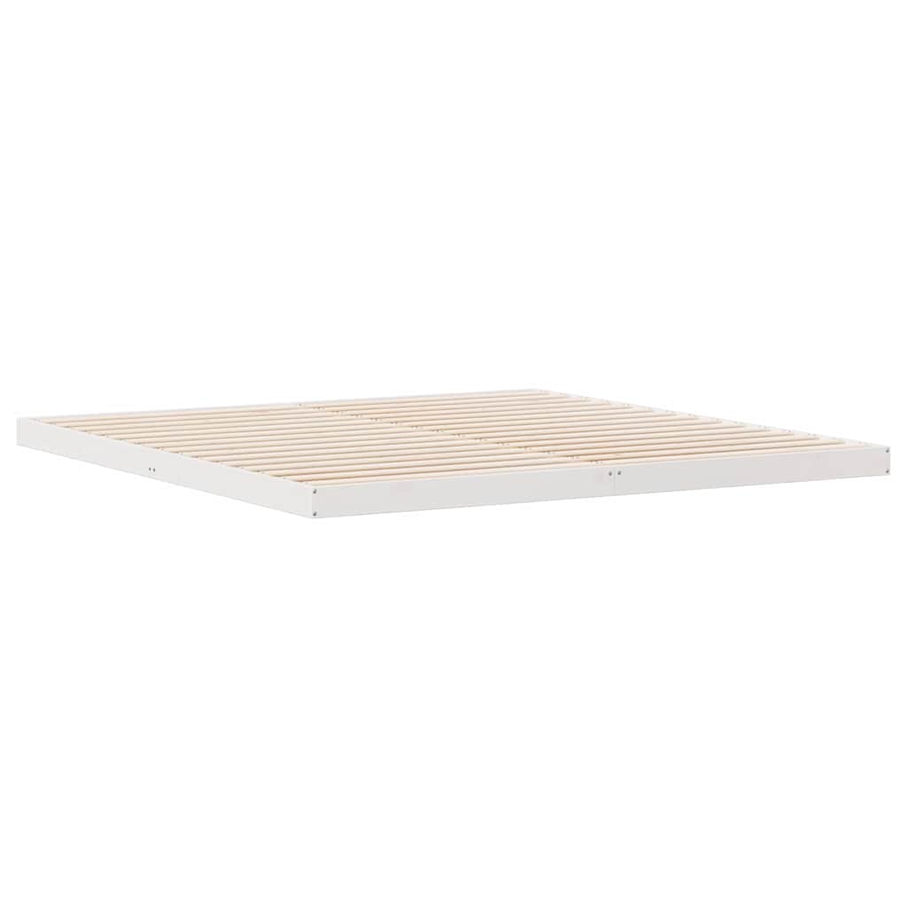 Struttura letto a terra Bianco 213,5 x 204 x 9 cm Pino massello | homemem39