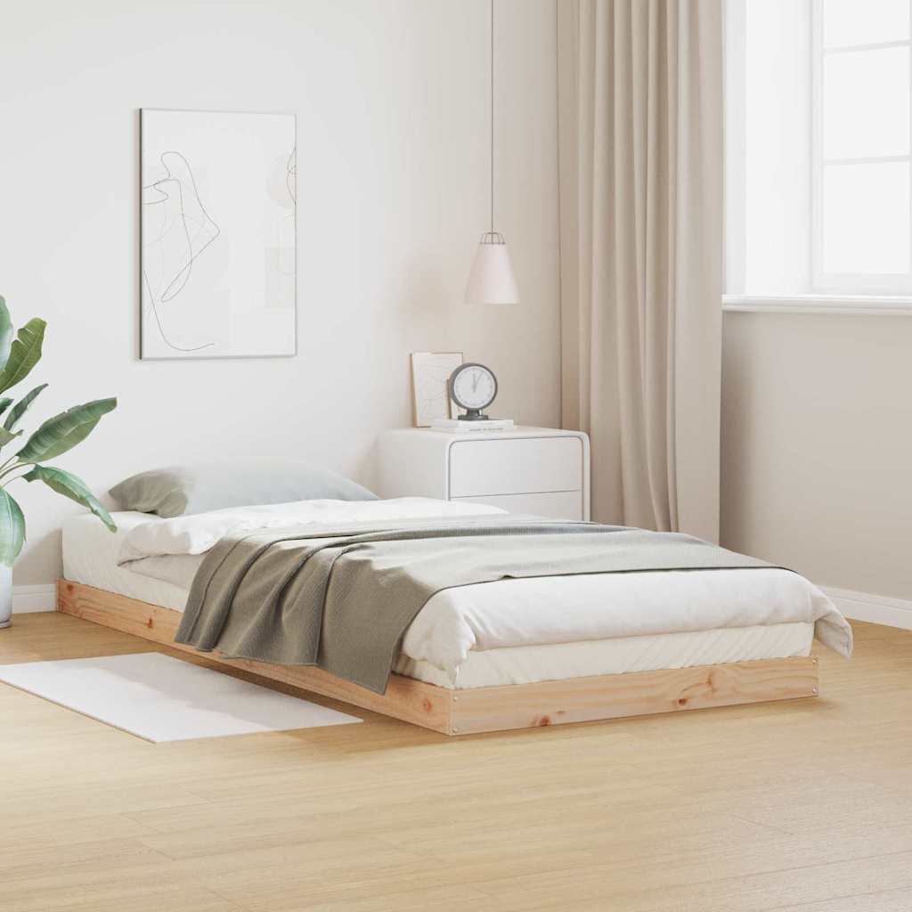Struttura letto a terra Naturale 80 x 220 cm Pino massello | homemem39