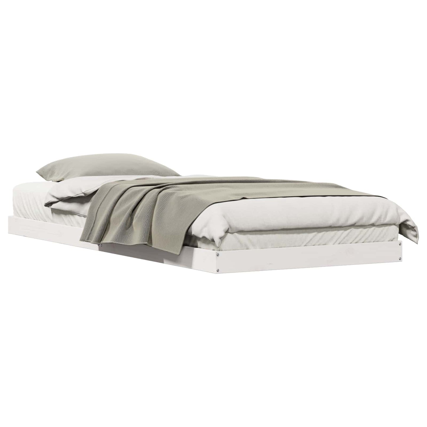 Struttura letto a terra Bianco 80 x 220 cm Pino massello | homemem39