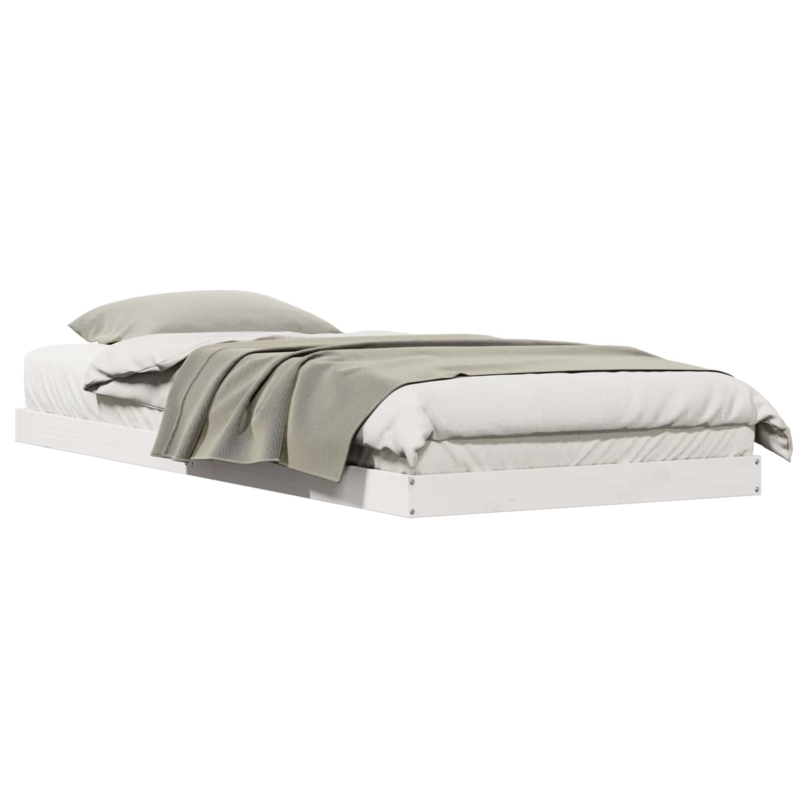 Struttura letto a terra Bianco 80 x 220 cm Pino massello | homemem39