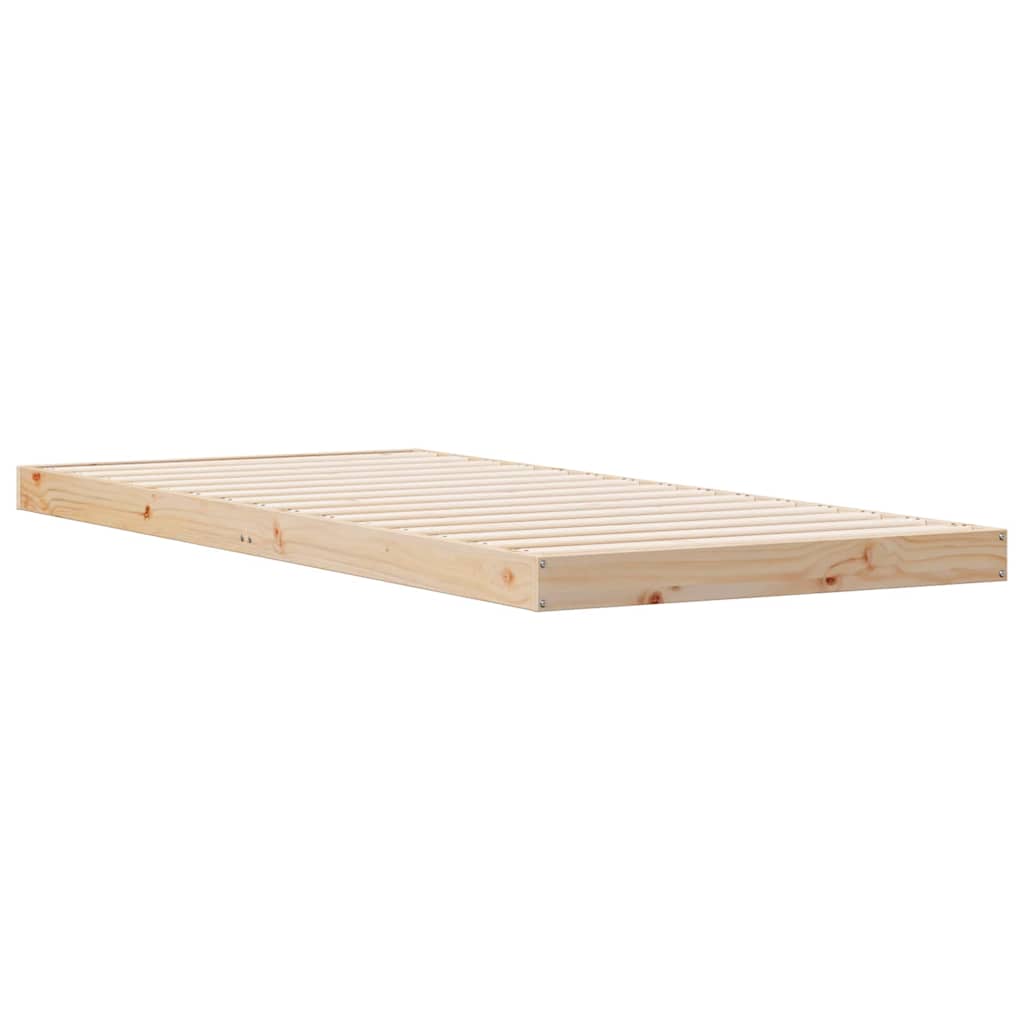 Struttura letto a terra Naturale 90 x 220 cm Pino massello | homemem39