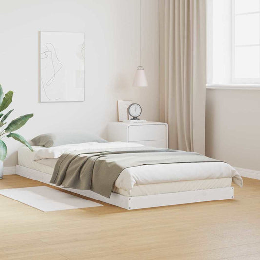 Struttura letto a terra Bianco 90 x 220 cm Pino massello | homemem39