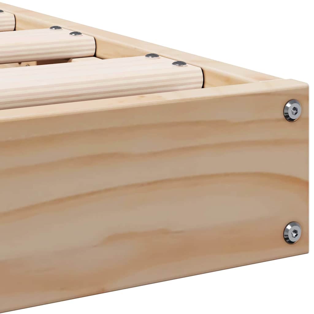Struttura letto a terra Naturale 100 x 220 cm Pino massello | homemem39