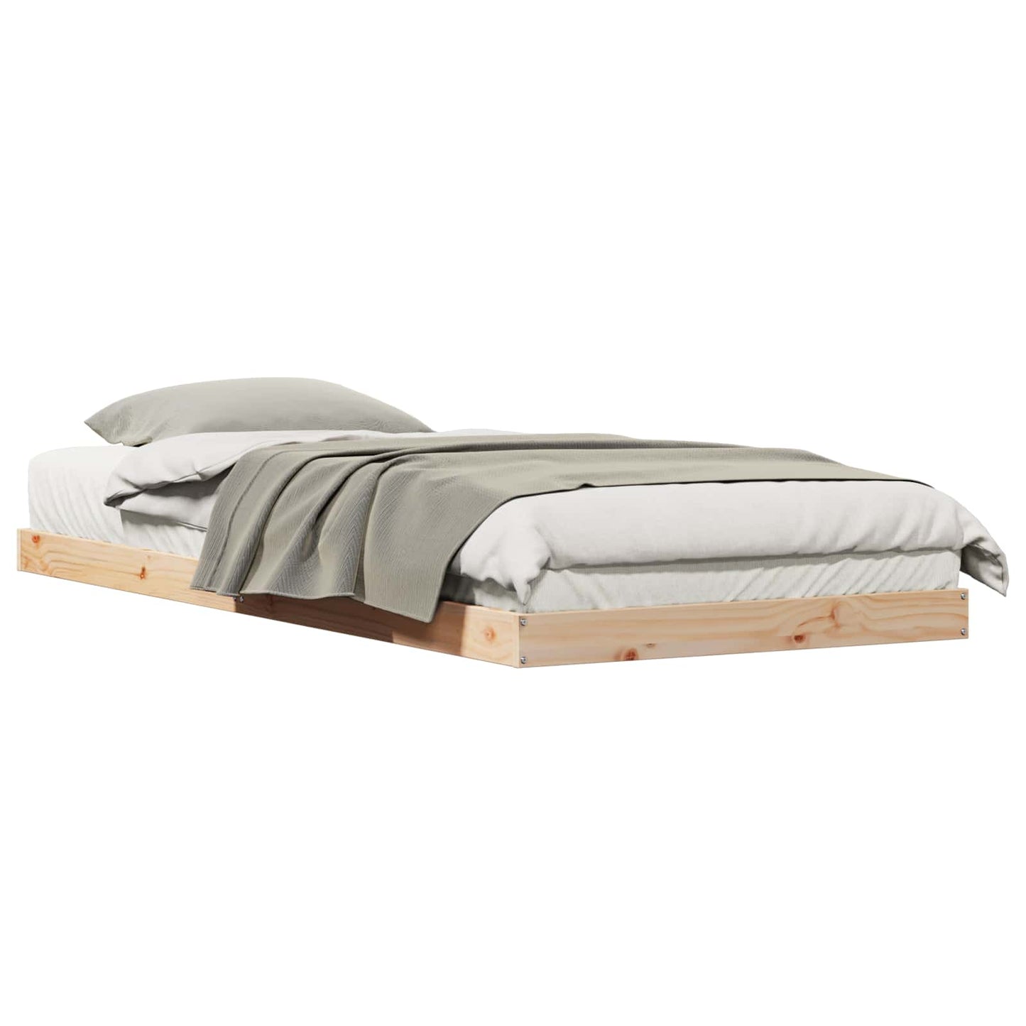 Struttura letto a terra Naturale 100 x 220 cm Pino massello | homemem39