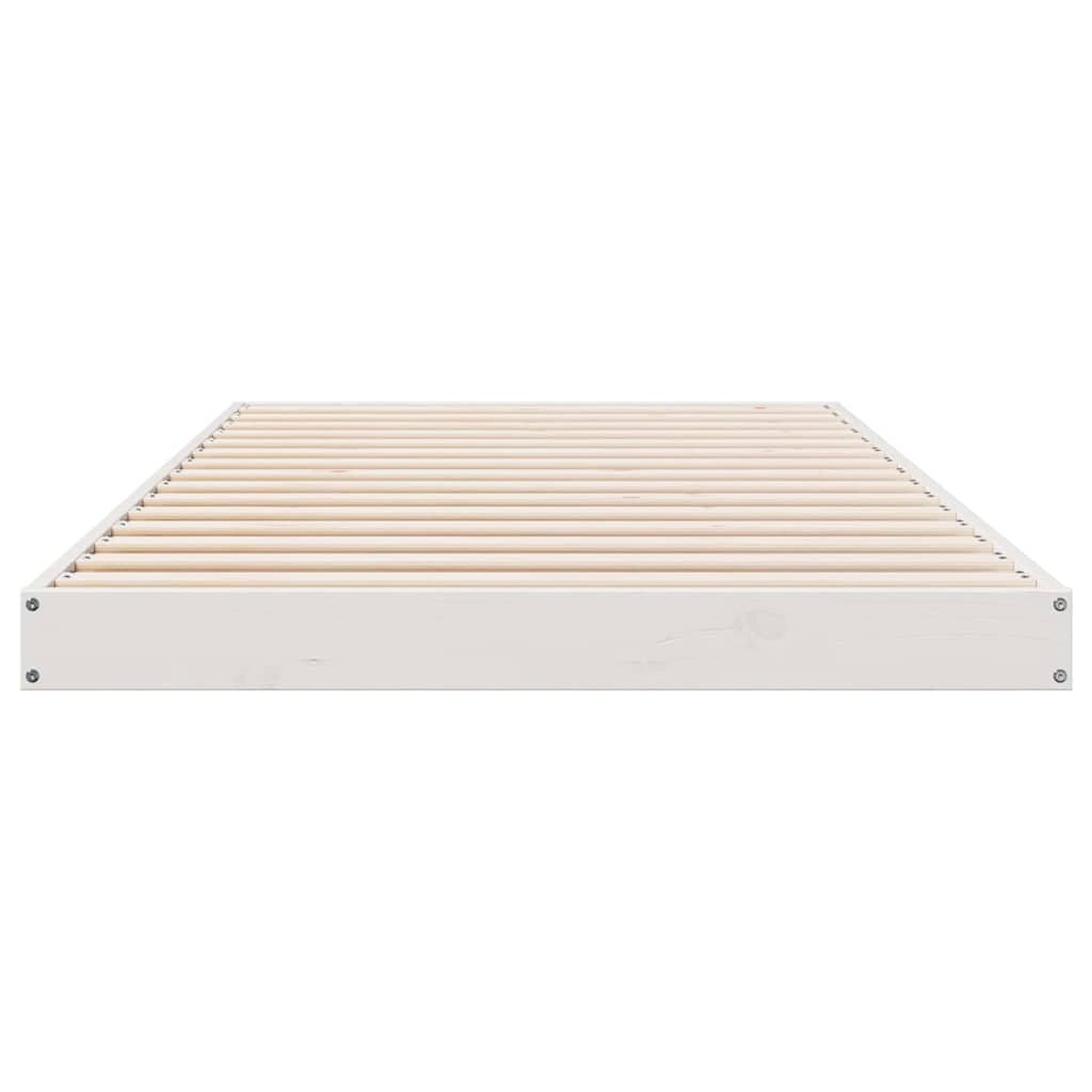 Struttura letto a terra Bianco 100 x 220 cm Pino massello | homemem39