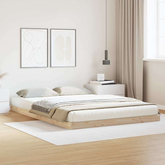 Struttura letto a terra Naturale 140 x 220 cm Pino massello | homemem39