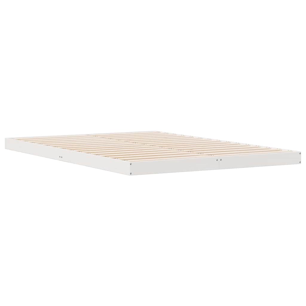 Struttura letto a terra Bianco 160 x 220 cm Pino massello | homemem39