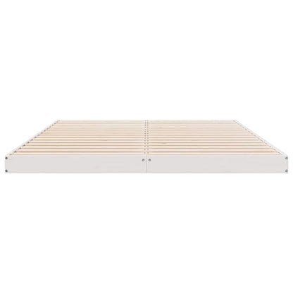 Struttura letto a terra Bianco 160 x 220 cm Pino massello | homemem39